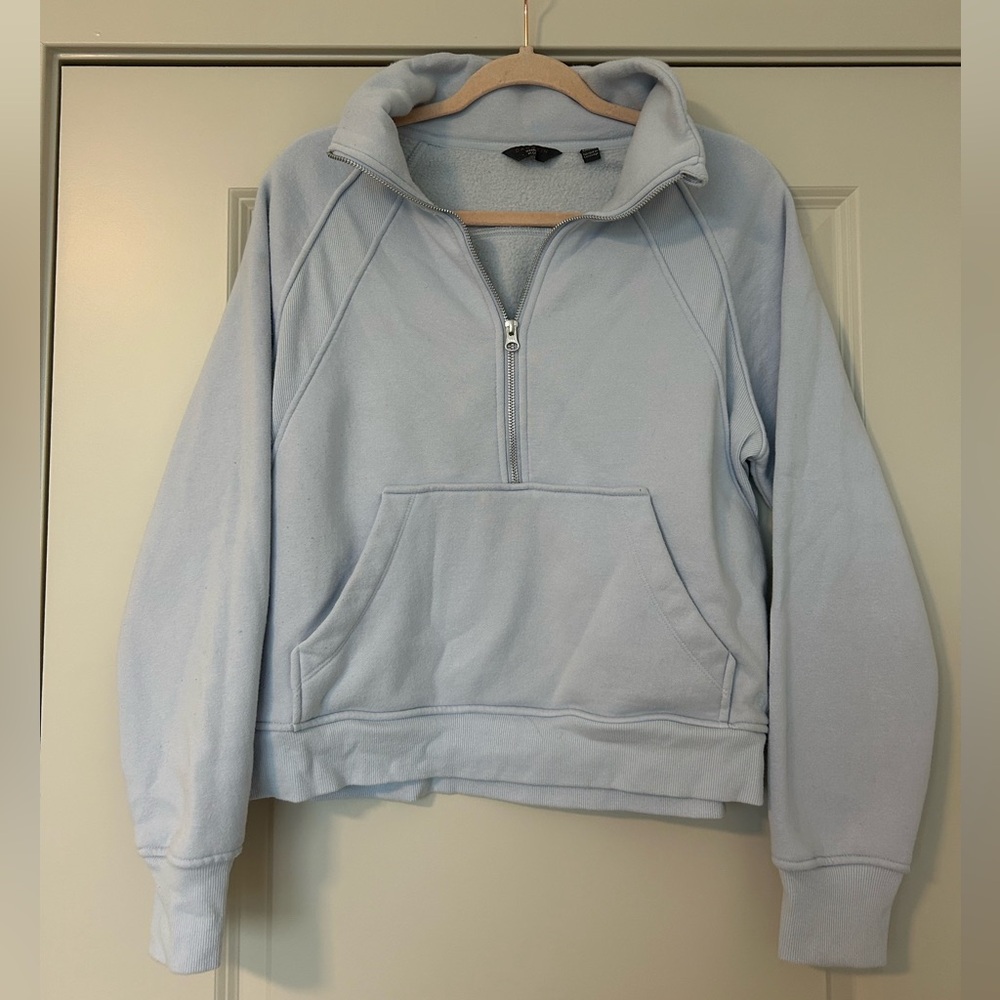 Blue Quarter-Zip Sweater